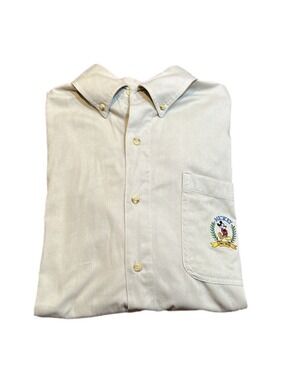 MICKEY, INC Khaki Men’s Vintage Khaki Button Down Long Sleeve Polo Shirt Size M